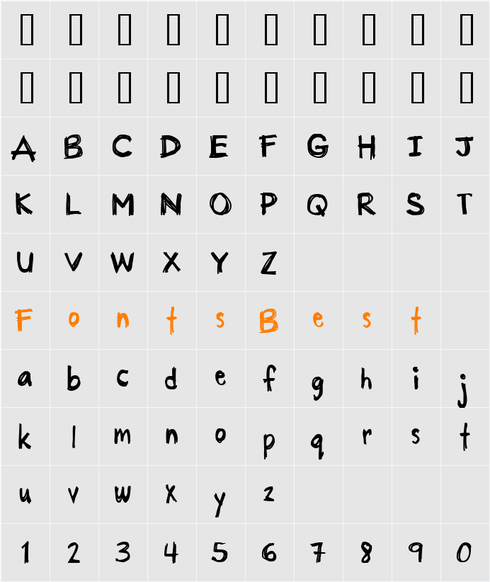 CM Handwriting One Character Map