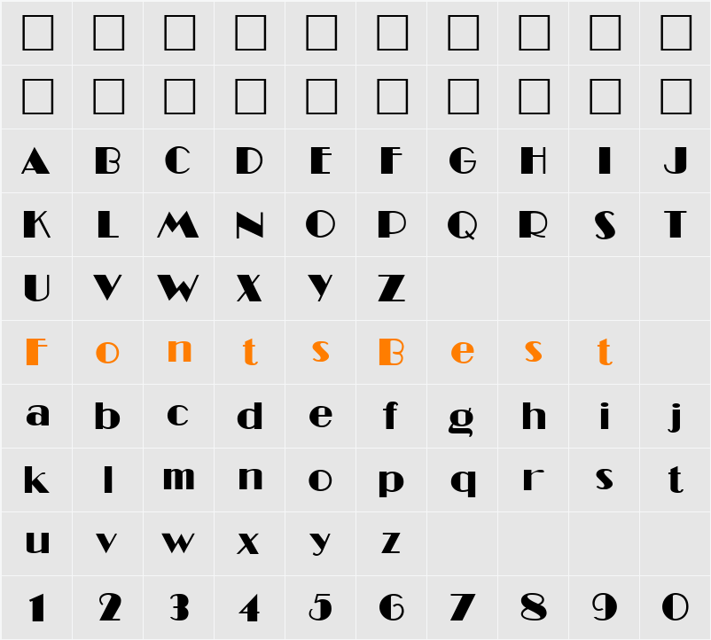 MiamiNig Character Map