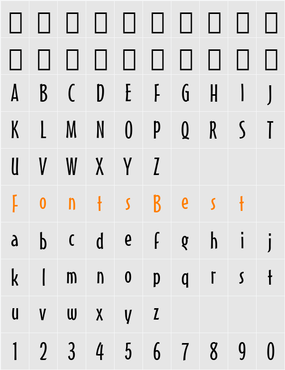 MisterEarl Lt BT Character Map