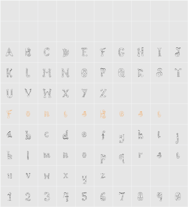 Byron Daze Character Map