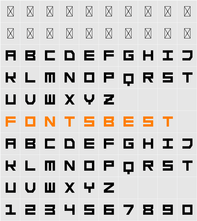 ST-SimpleSquare Character Map