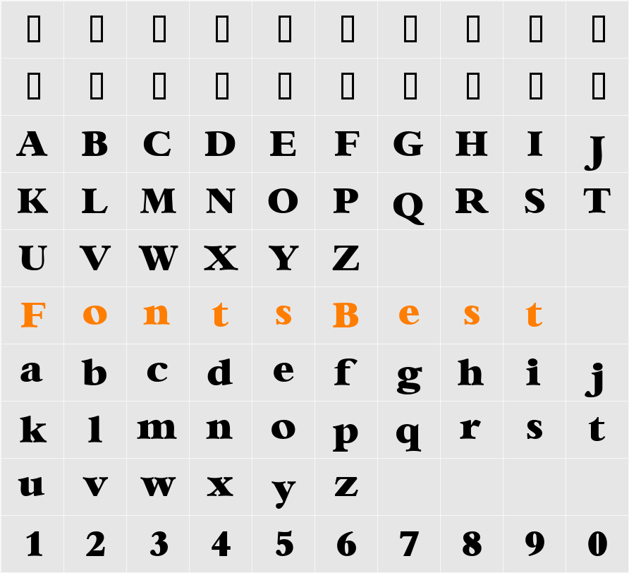 IngenueDisplaySSi Character Map