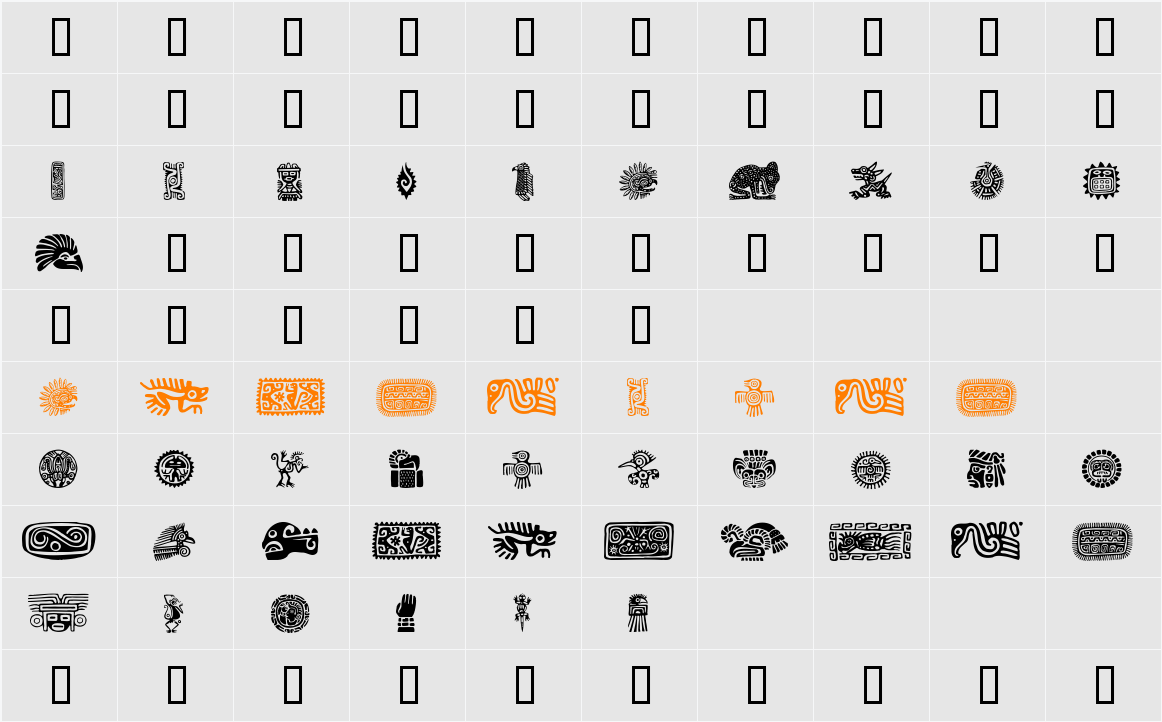 MexicanMotif Character Map