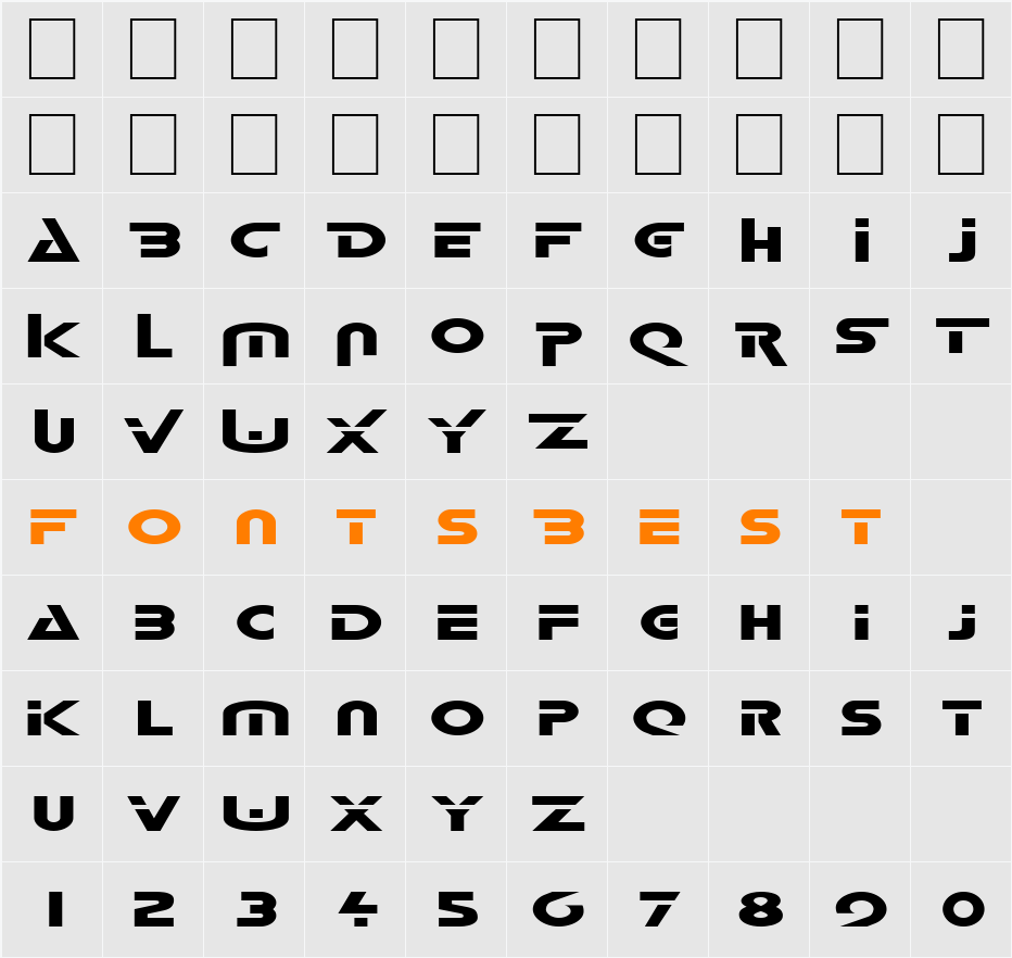 FZ UNIQUE 35 EX Character Map