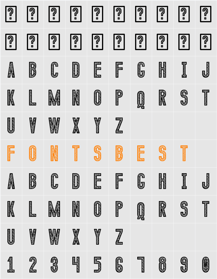 Calendulia St Character Map