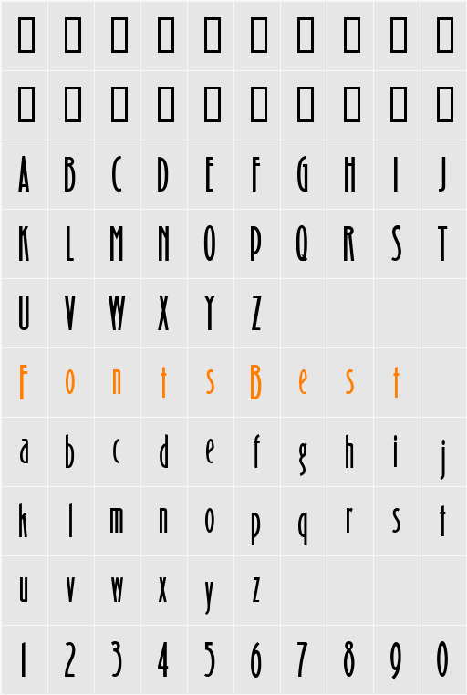 JI-Flares Character Map