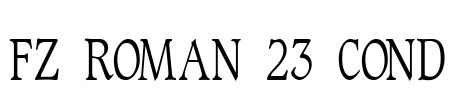 FZ ROMAN 23 COND Font Image