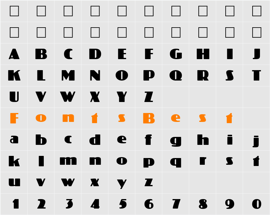 Crossharbour Character Map