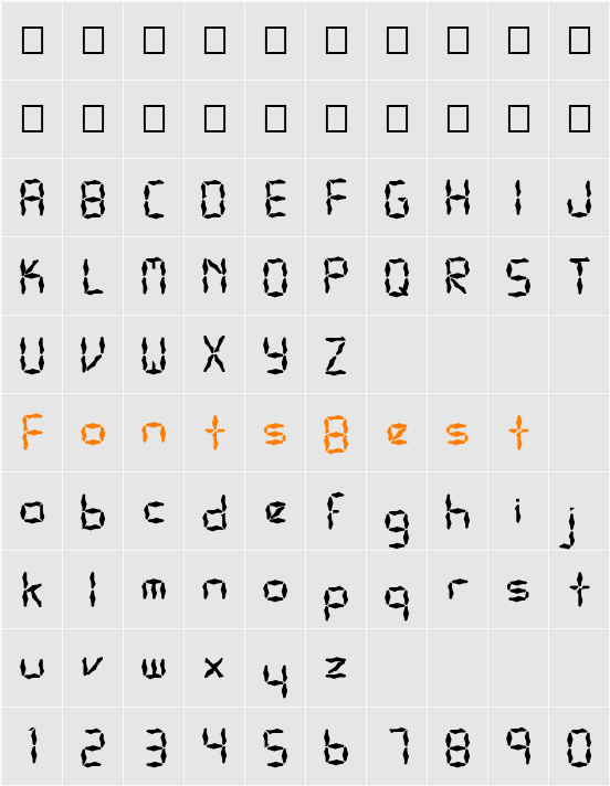 FZ WACKY 32 Character Map