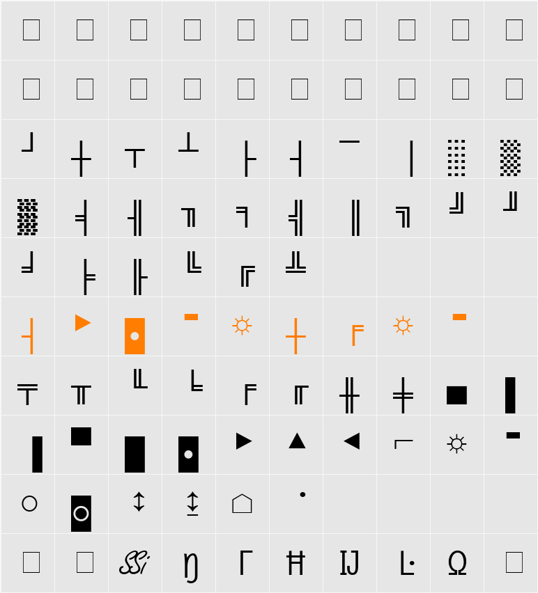 Micro Pi Two SSi Character Map