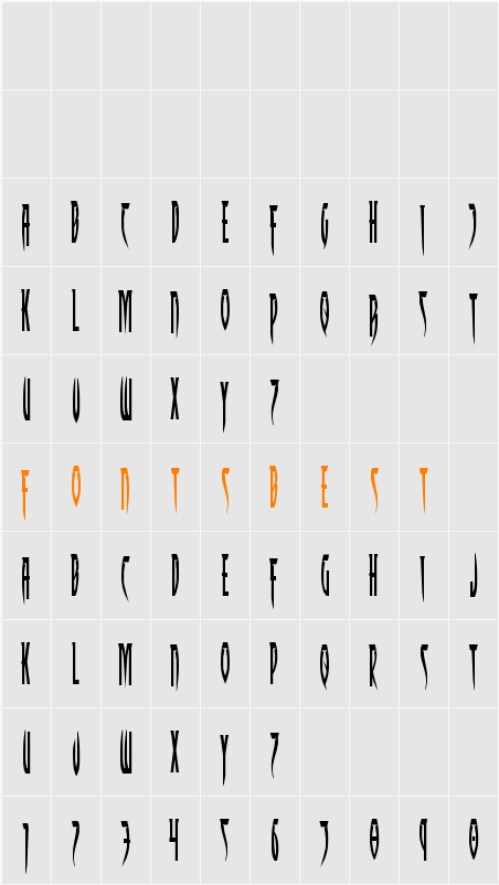 Inhumanity Condensed Character Map