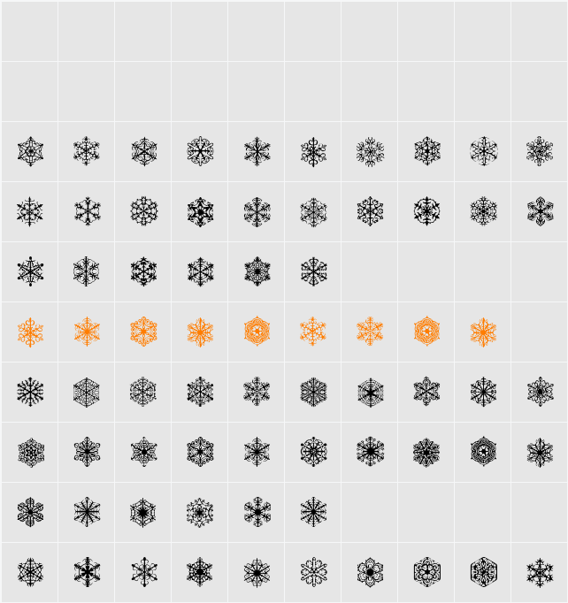 Faux Snow BRK Character Map