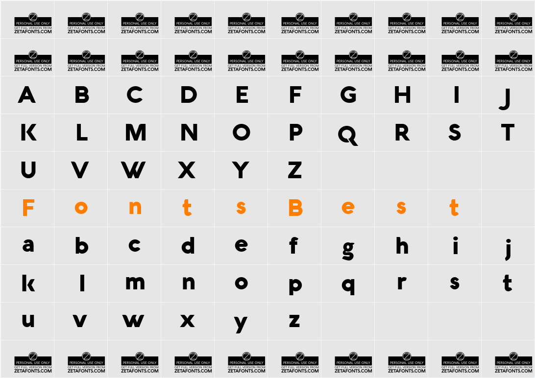 Aquawax Character Map