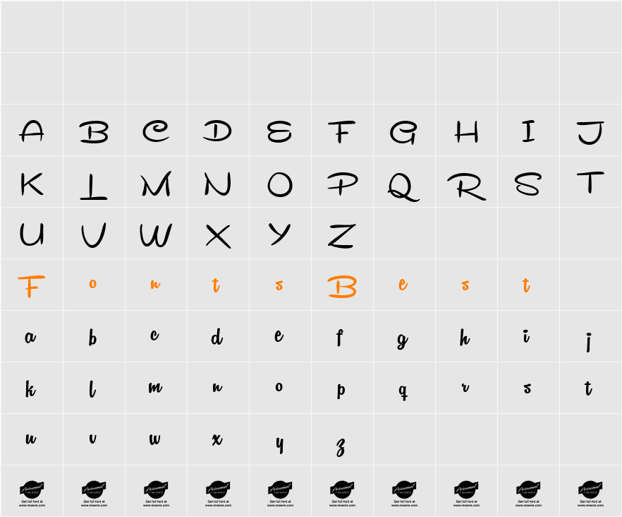 Remachine Script Personal Use  Character Map