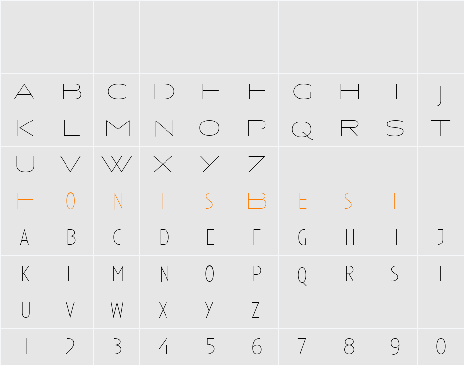 Anisette-Thin Character Map