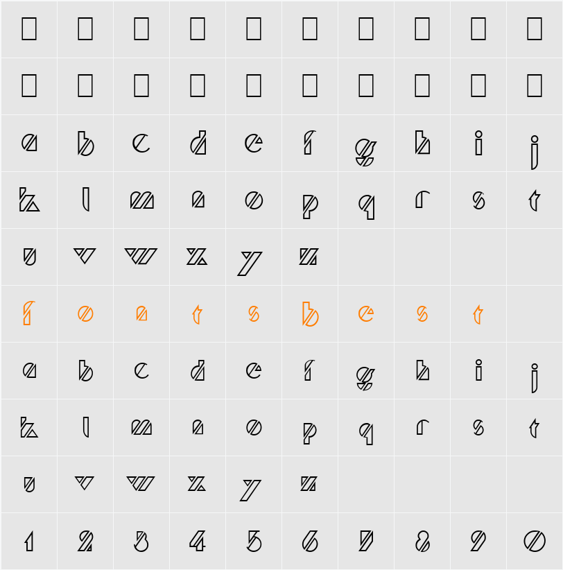 Cane Character Map