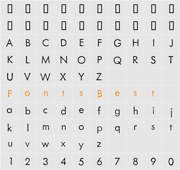 MetallophileSP8 Light Character Map