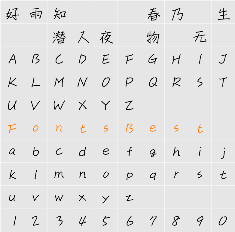 DFPChuW4-B5 Character Map