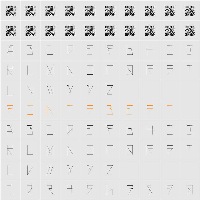 AsteriskThinLaser Character Map