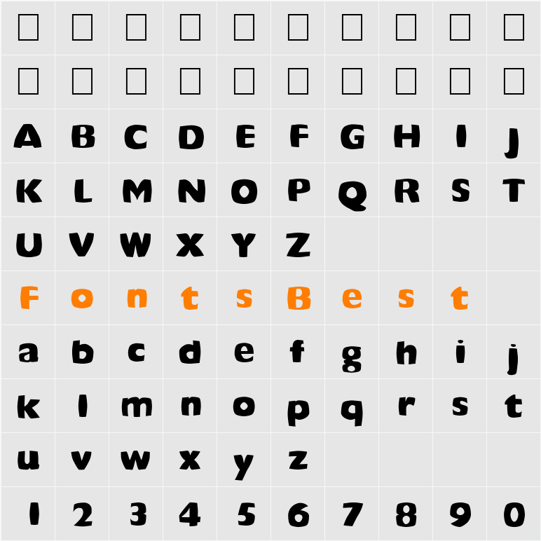 FZ WARPED 42 Character Map