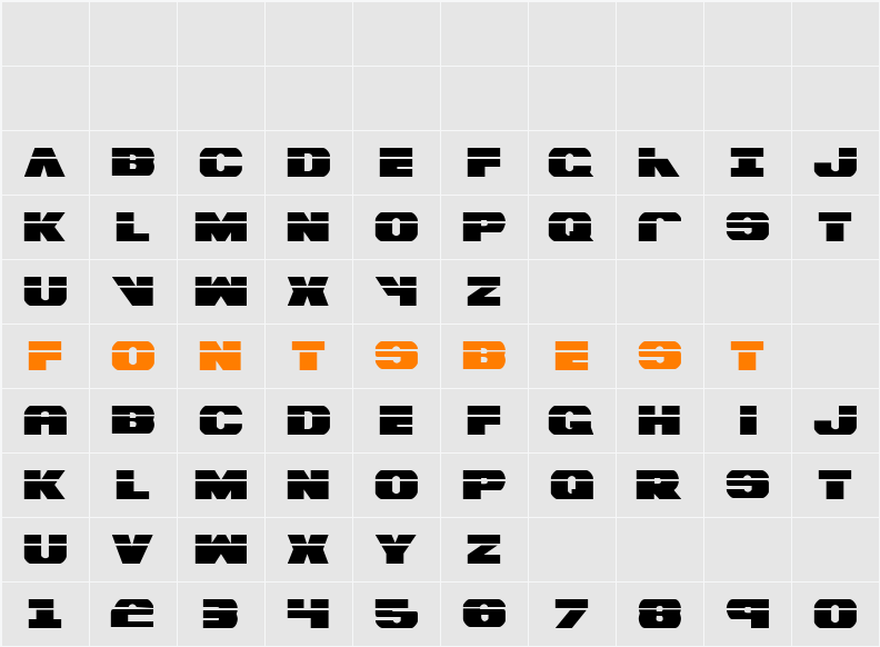 Bummer Laser Character Map