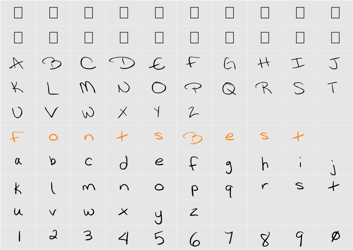 CRAE Character Map