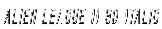 Alien League II 3D Italic Font Image