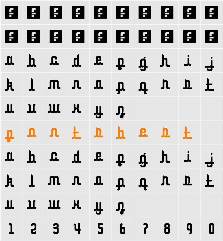 Curvaceous Script Character Map