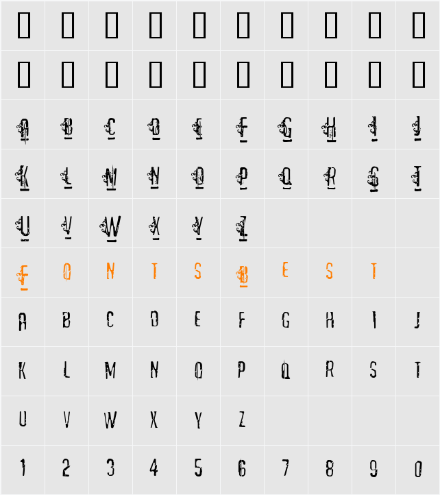 Matejo Character Map