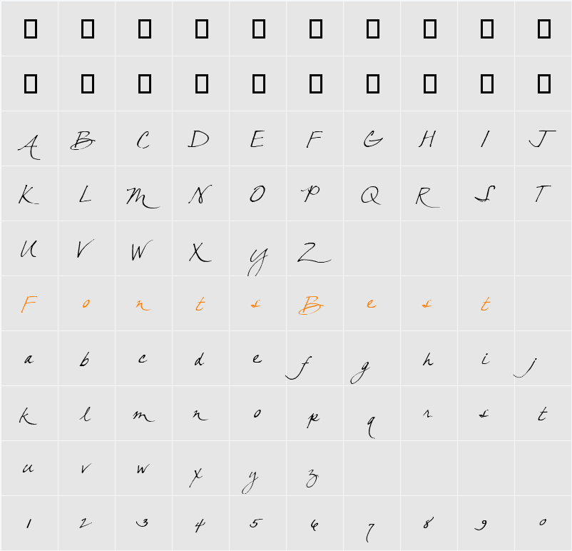 CK Bella Character Map