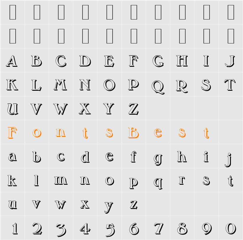 MelbourneShadow Character Map