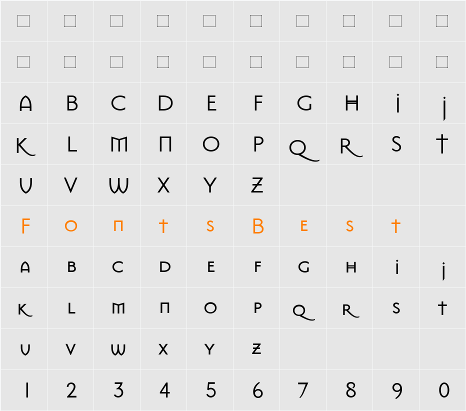 MasonSans Character Map