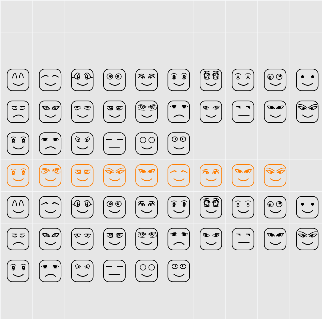 Cube Face ST Character Map