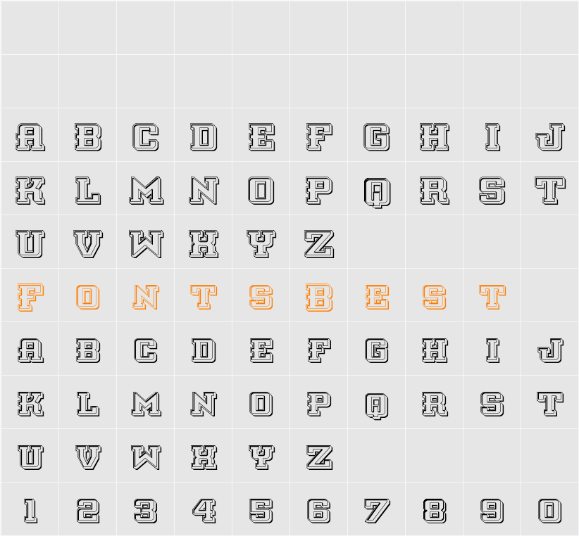 Interceptor Engraved Character Map