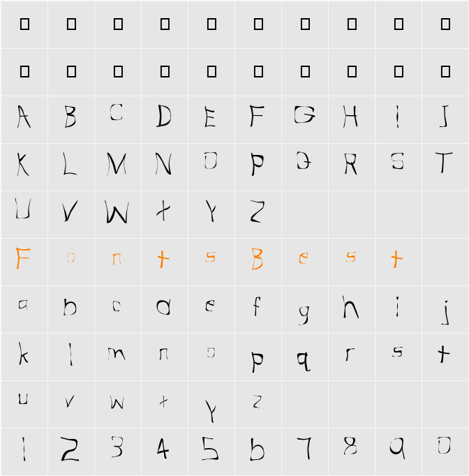 FZ WARPED 31 Character Map