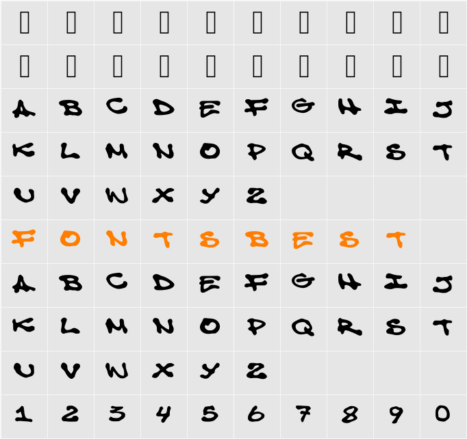 Freestyle 163 Style2 Character Map