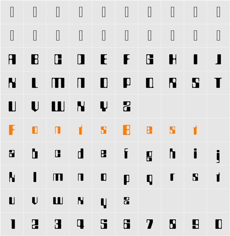 CountdownD Character Map