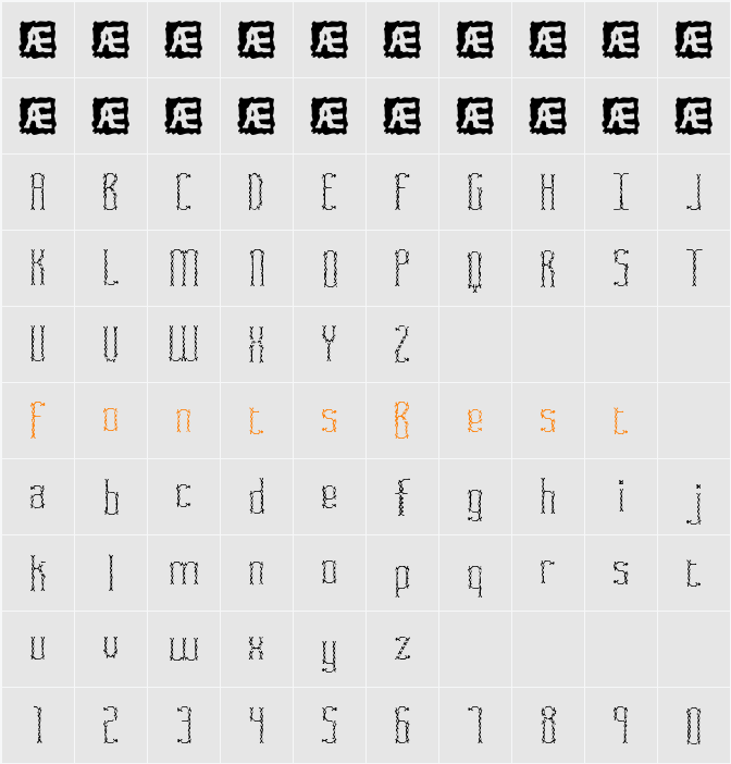 Fascii Cross BRK Character Map