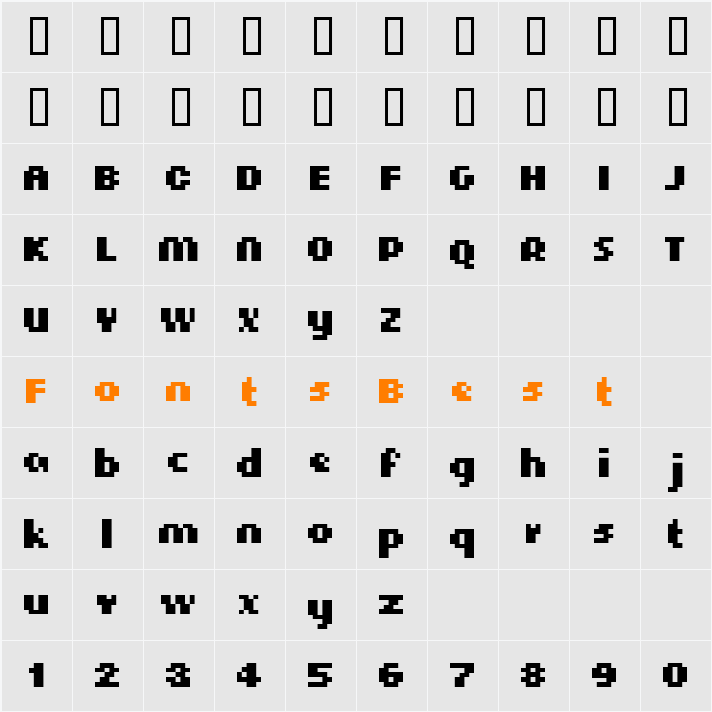 CellularSansBold Character Map