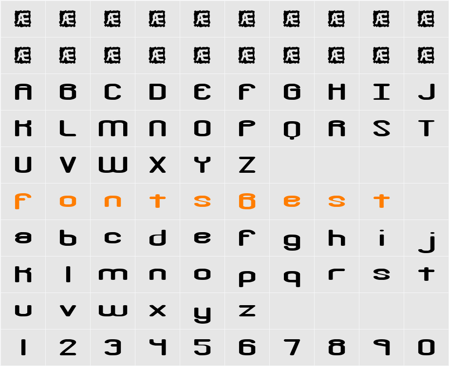 Crackdown R (BRK) Character Map