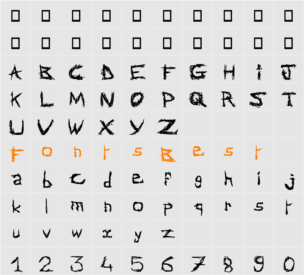 AbstractClassicFont Character Map