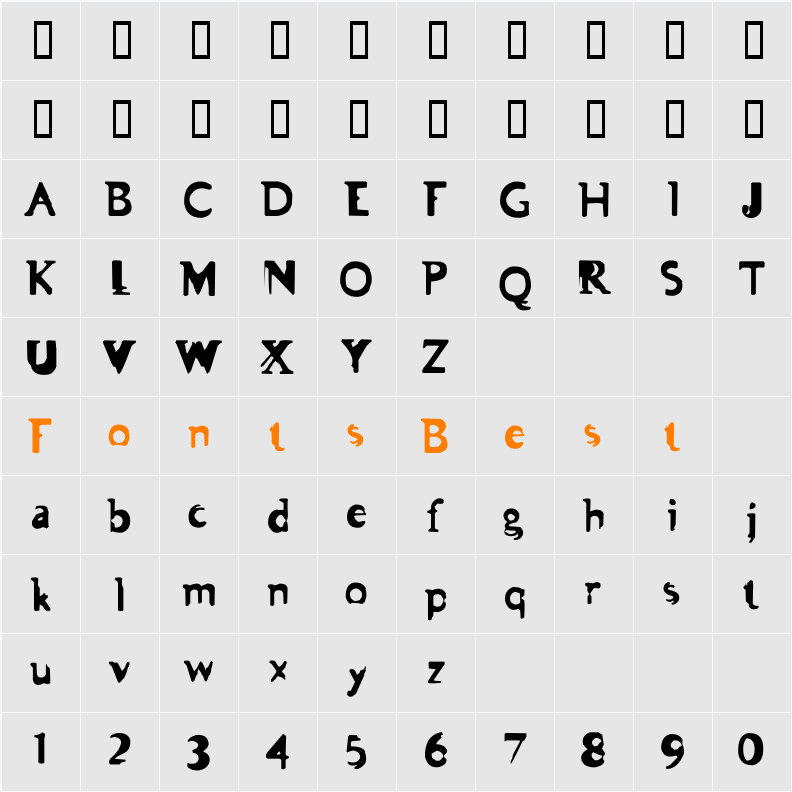 Asman Character Map