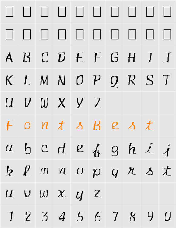 FZ WARPED 30 Character Map