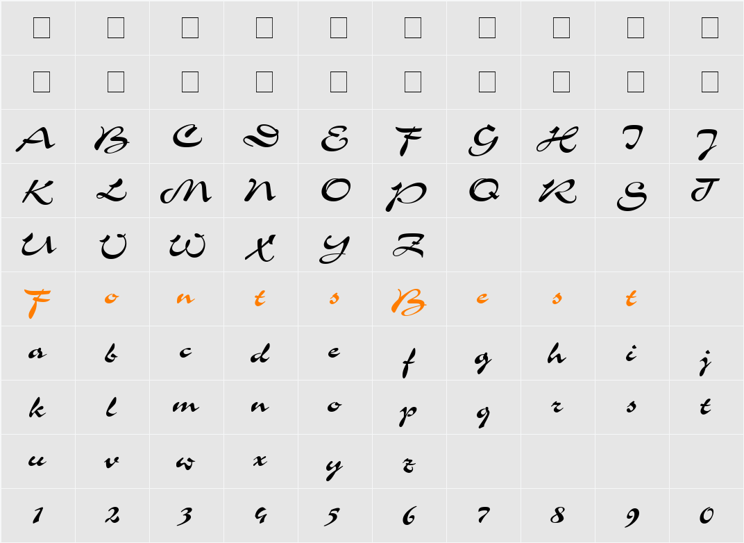 Corrida Character Map