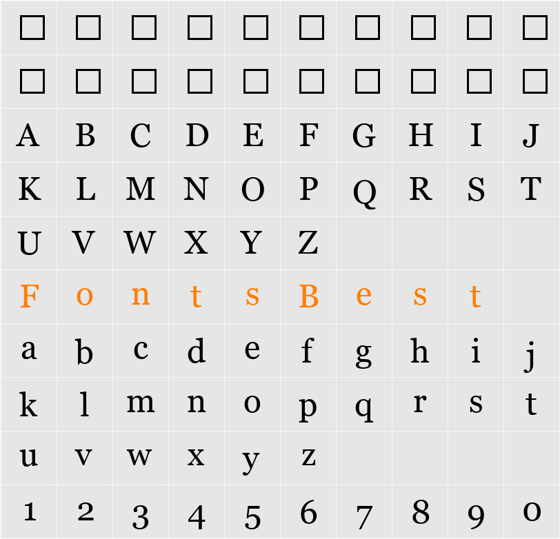 Apsni Character Map