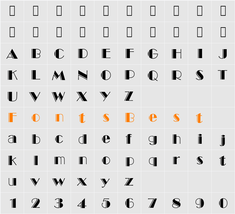 Alpsoft-Siziq Character Map