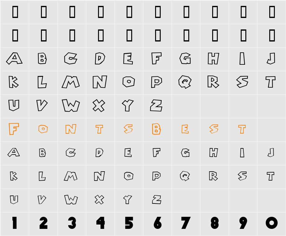 JI-Erbium Character Map