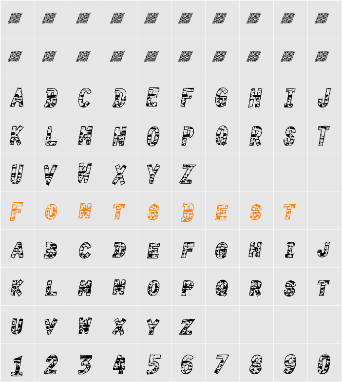 BurnTime Character Map