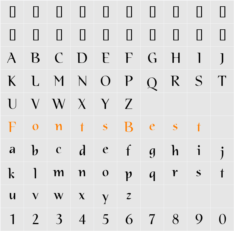 ArjorieMix UT Medium Character Map