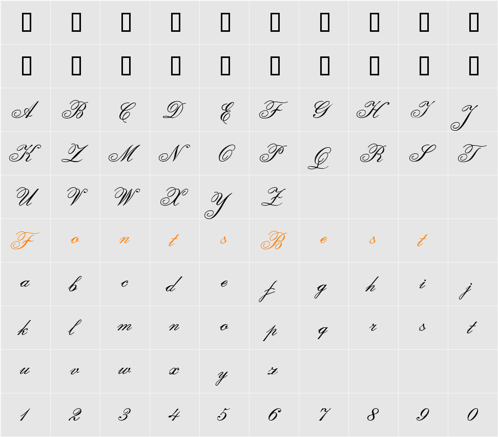 Calligraphia Two Character Map